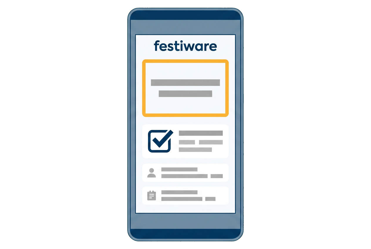 Produktansicht: Check-In App in festiware